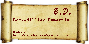 Bockmüller Demetria névjegykártya